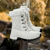 Winter Women's Boots Non Slip Lace White Snow Boots Large 43 Plush Lined Fashion Ankle Boots Botas De Mujer Riding Shoes