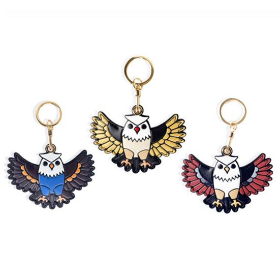 Keychain Pendant Cartoon Eagle Shape Key Holder Imitation Leather Access Control Card Holder School Bag Protective