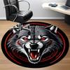 1pc Wolf Pack Office Round Area Rug, Under Office Chairs Bedroom Living Room Home Decor, Room Deco
