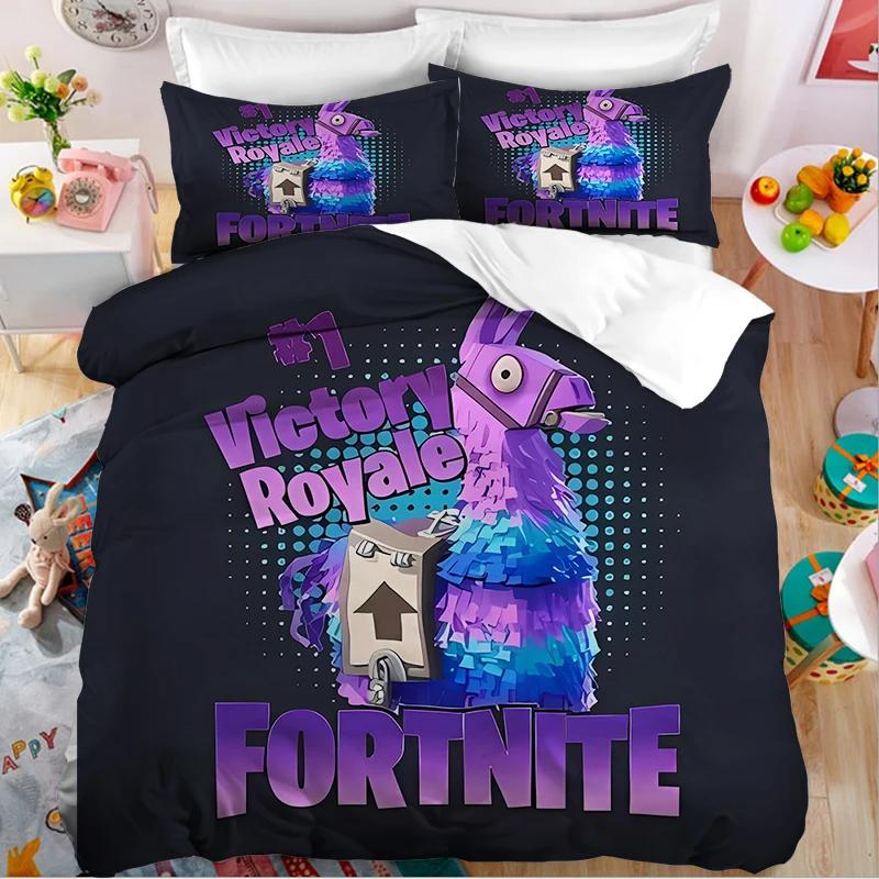 Σετ Κλινοσκεπασμάτων Fortnite Κάλυμμα Παπλώματος Παιχνίδι Cosplay Κάλυμμα Κρεβατιού Υπνοδωμάτιο Κλινοσκεπάσματα Anime Καρτούν Μαξιλαροθήκη Διακόσμηση Δωματίου Χριστουγεννιάτικο Δώρο