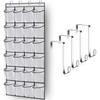 24 Grid Wall-mounted Sundries Shoe Organiser Fabric Closet Bag Storage Rack Mesh Pocket Clear Hanging Over The Door Shoe Rack
