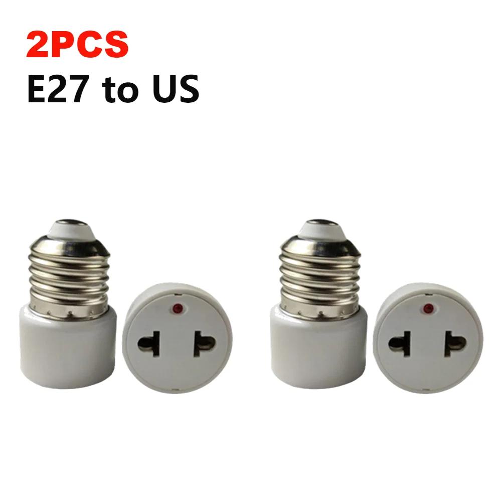 10-1PCS E27 to EU US Converter Lamp Socket Light Holder LED Bulb Lighting Outlet Plug E27 EU US Plug Socket Accessories