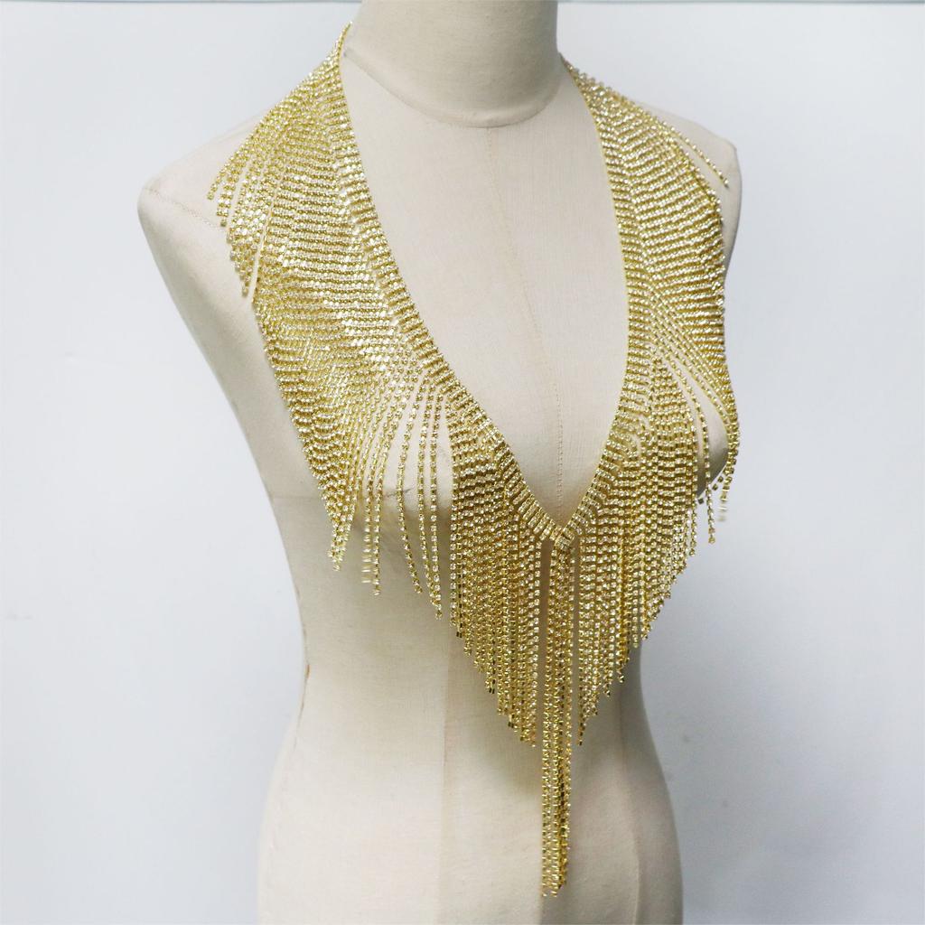 European And American Jewelry, Fashionable Fringed Rhinestone Breast Chain, Sexy Simple Chain Breast Chain Jewelry