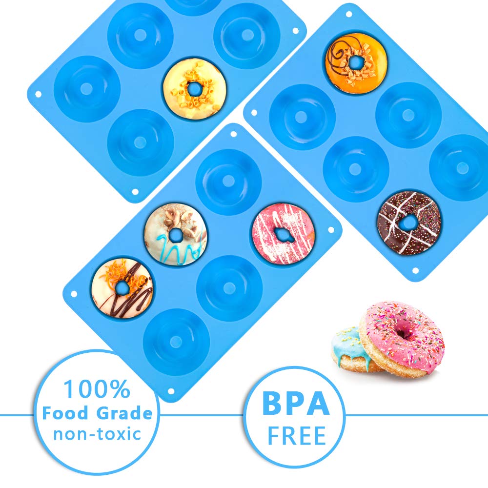 6 Holes Silicone Donut Mold Baking Pan Non-Stick Baking Pastry Chocolate Cake Dessert DIY Decoration Tools Bagels Muffins Donuts