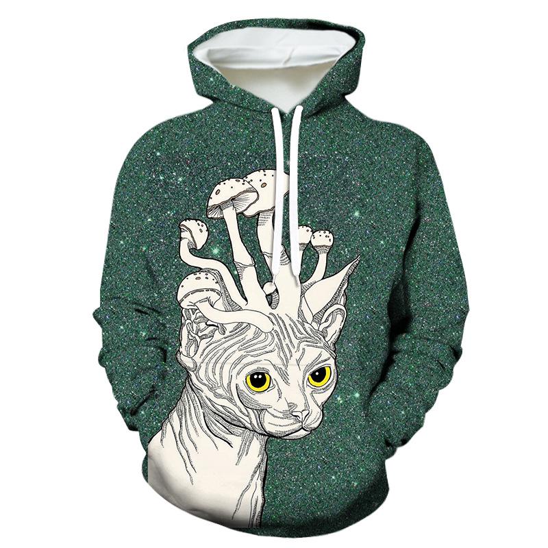3D Sci-Fi Stil Tiger Löwe Hoodie: Trendige Europäische/Amerikanische Marke