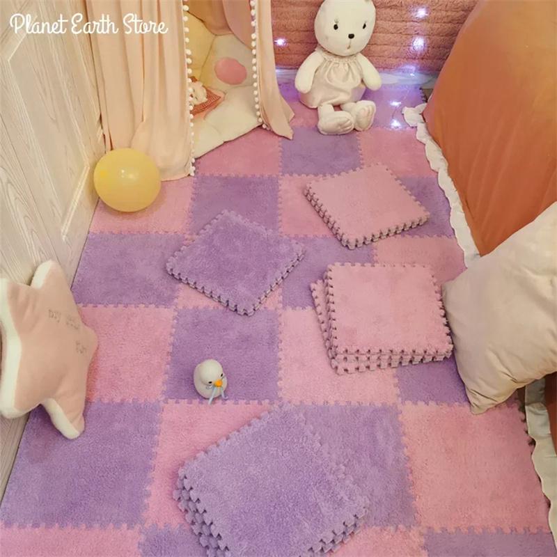 Soft Plush Children's Mat Babe Toys Eva Foam Puzzle Carpet Warm Children Play Mats Interlocking Rugs Infant Carpet 30*30*1.2CMcm