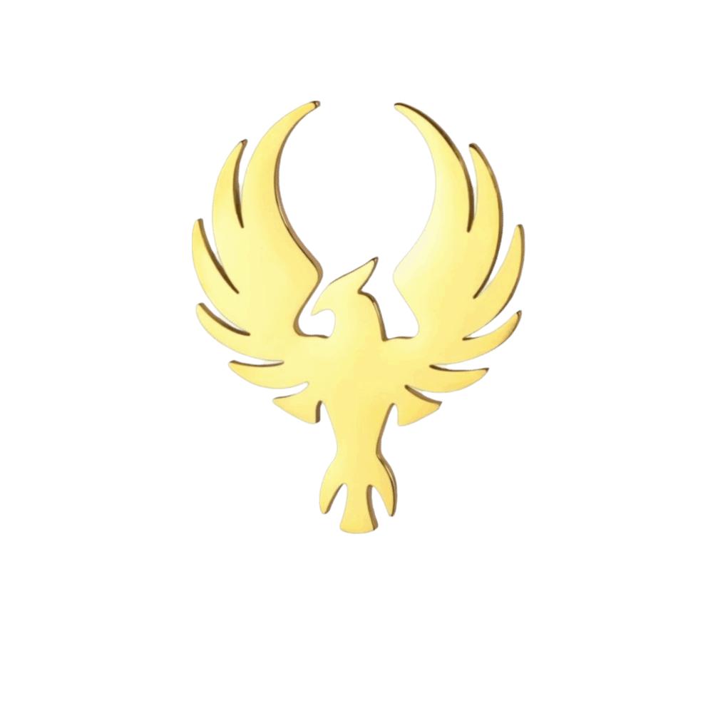 Stainless Steel Suit Collar Badges Lion Vintage Lapel Pins Phoenix Brooches  Decoration