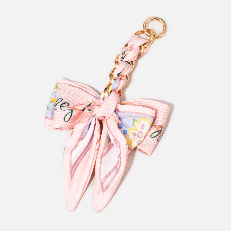 Vintage Women's Hand-Woven Silk Scarf Shoulder Bag with Metal Extension Strap