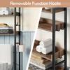4-Tier Over-The-Toilet Storage Rack Freestanding Bathroom Organizer Freestanding Space Saver Toilet Stand with 4 Hooks