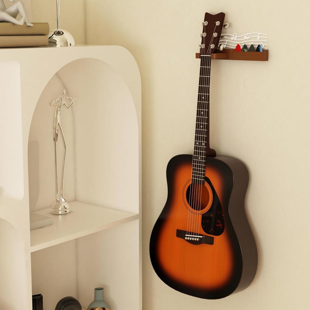 Guitar Wall Mount Stand with LED Lights - Solid Wood & Acrylic USB-Powered Guitar Accessories - Gift for Men, Guitar Players, Music Lovers