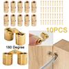 10PCS 8mm Hidden Brass Barrel Hinges 180 Degree Opening Angle Concealed Furniture Hinges for DIY Jewelry Box Hand Craft
