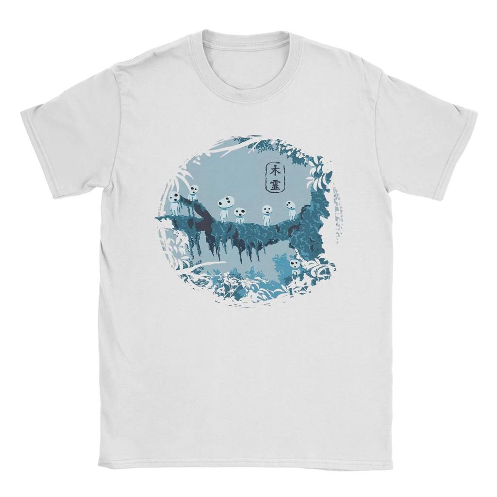 Leisure Kodama P-Princess H-Himes T-Shirt Men O Neck Pure Cotton T Shirt M-Mononoked Short Sleeve Tees Plus Size Clothes