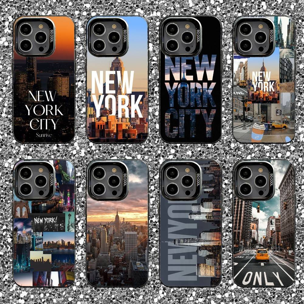 New York City NYC Phone Case For iPhone 16,15,14,13,12,11,Pro,XS,Max,Plus,Mini,SE Black Candy Matte Shockproof Cover