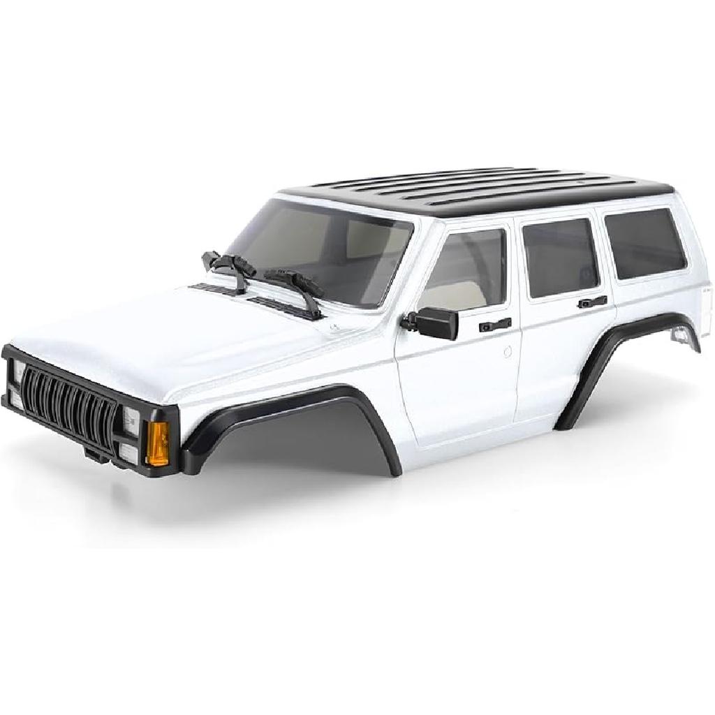 INJORA 6.10in 133g Wheelbase ABS Hardtop Cherokee Body for TRX4M Bronco Defender Chassis 1/18 RC Crawler Upgrade(Silver Grey)
