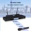 UHF Dual Metal Wireless Microphone with Adjustable Frequency and LCD Screen for Professional Entertainment Use
