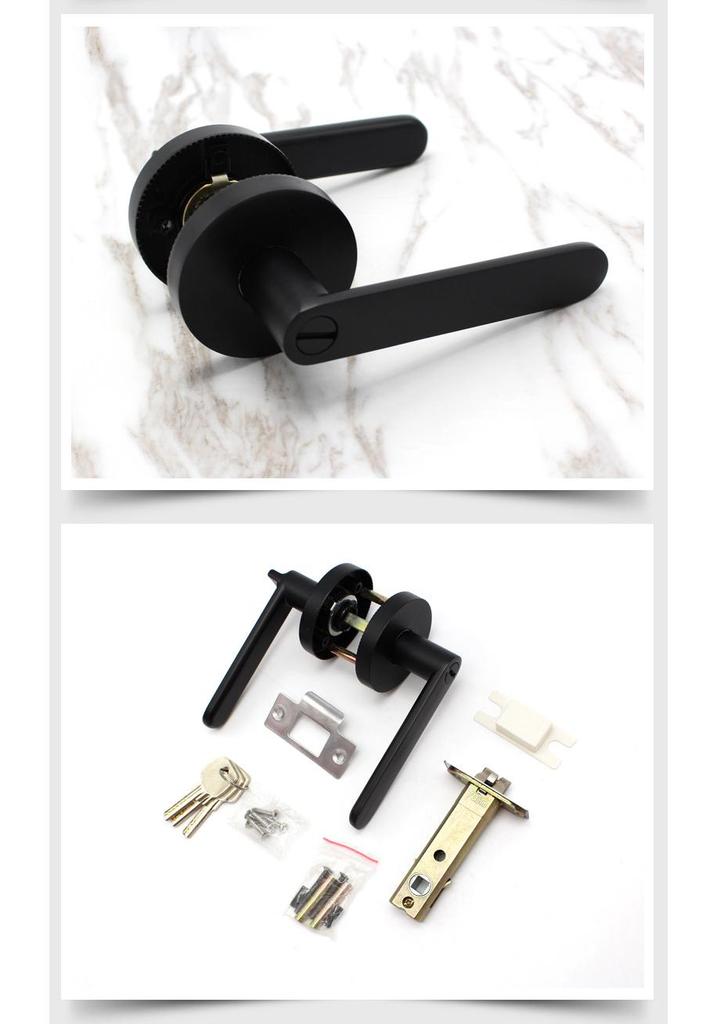 Three-Bar Zinc Alloy Bathroom Door Handle Lock without Key – Hotel Style