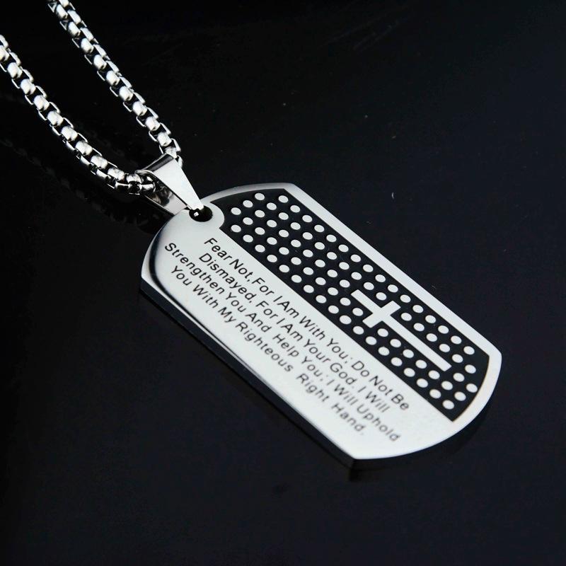 Necklace Men's Letter Crusader Brand Pendant Diy Titanium Steel Necklace