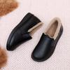 New Style Shoes: Versatile Women's Shoes, Flat Heels with Fleece, Warm Single Shoes, Genuine Leather Shoes
