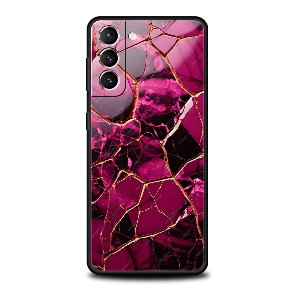 

Модный золотисто-розовый мраморный чехол для телефона Samsung Galaxy S25 Edge S24 S23 S22 S20 Ultra S21 FE 5G S10 Plus Мягкий TPU чехол Samsung S25 FE