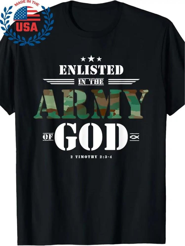 

Christian Gifts Religious Bible Verse Scriptures God S Army T-Shirt 4XL