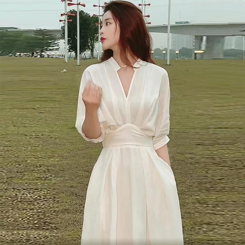 Spring Autumn French Style Socialite Style Women's Clothing New Season Chic Simplicity All-match Korean Fashion Shirt Dresses