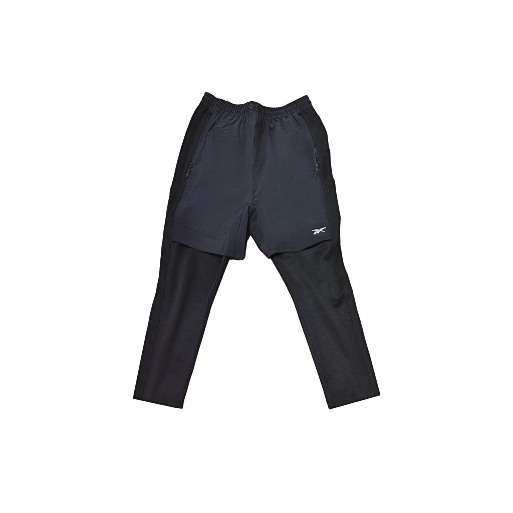 Reebok Mid Rise Straight Leg Comfortable Trendy Faux Two Piece Training Running Sports Pants Men bottoms FS8564