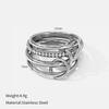 European and American style stainless steel hot-selling women's rings geometric stacking design high-end ring niche jewelry women