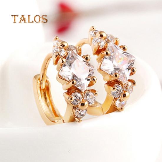 Luxury Shining Cubic Zirconia Hoop Eardrop Huggie Earring Jewelry Charm