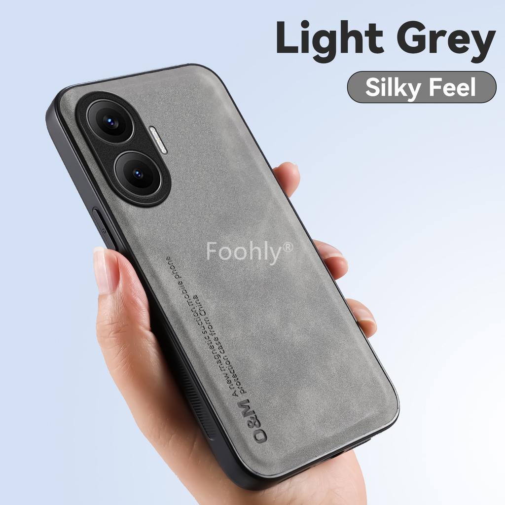 Magnetický obal z nubukové kůže pro Xiaomi Poco F7 X7 Pro Ochranný kryt Nárazuvzdorný Zadní kryt Capa Coque Fundas