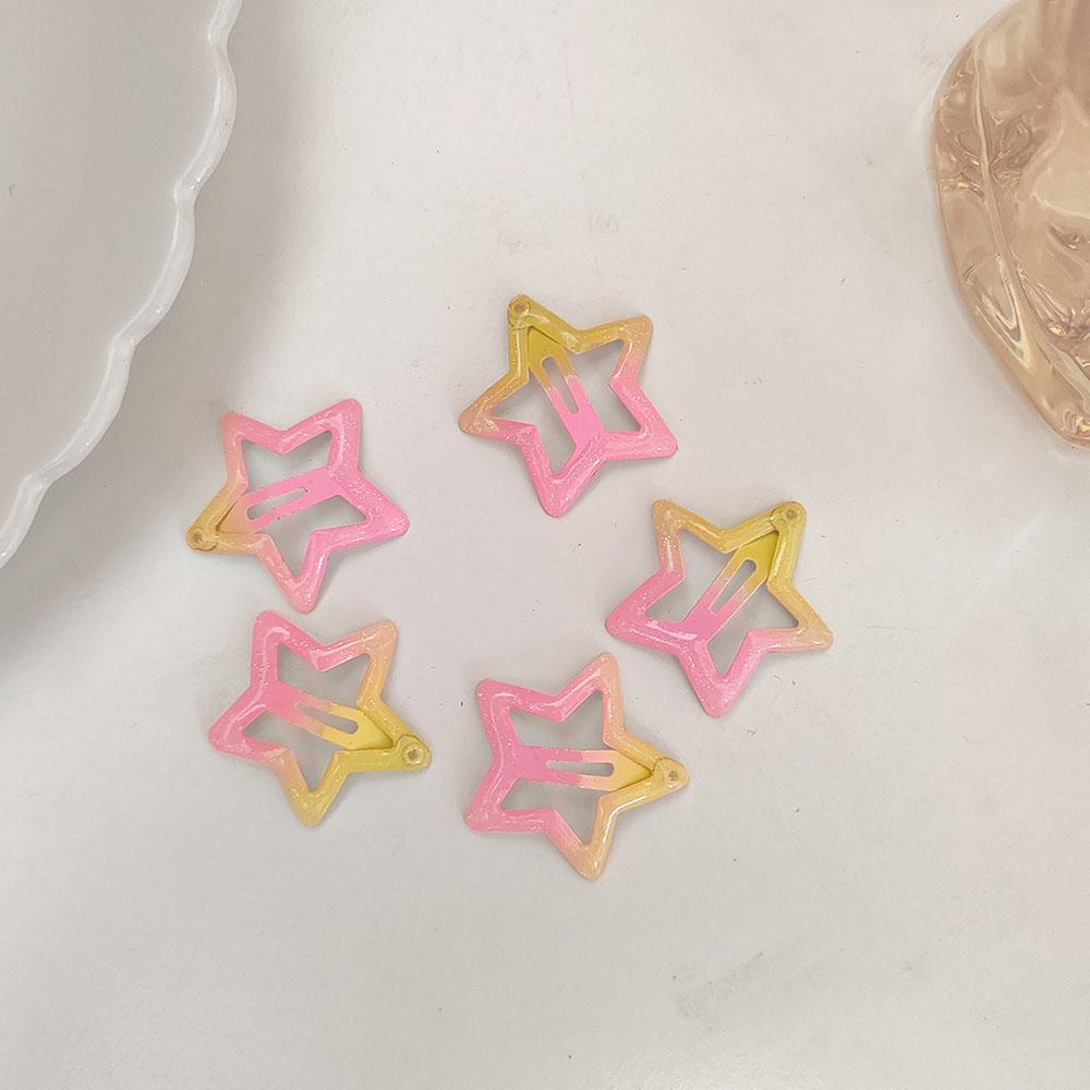 5pc Cute Korean Colorful Star BB Hair Clips Hairpin for Kids Girls Child Crab Headband for Hair Accessories Headwear Ornament
