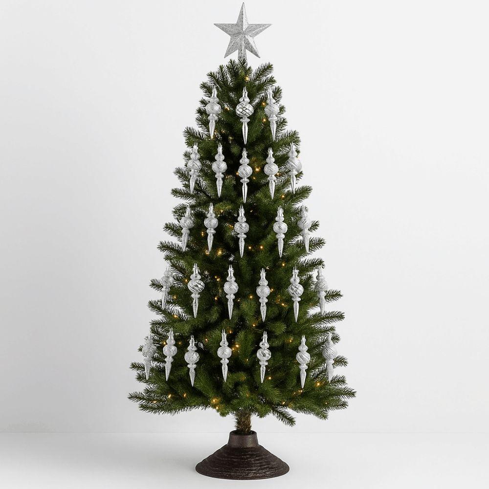 16Pcs 16Pcs/Box Christmas Hanging Balls Special Shaped with Hanging Rope Christmas Tree Ornaments Multi-functional Shiny