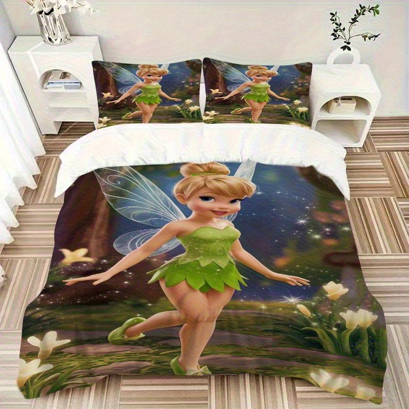 3pcs Tinkerbell Fairy Wings Print Bedding Set (1 Cover + 2 Pillowcases, Without Inserts), S075