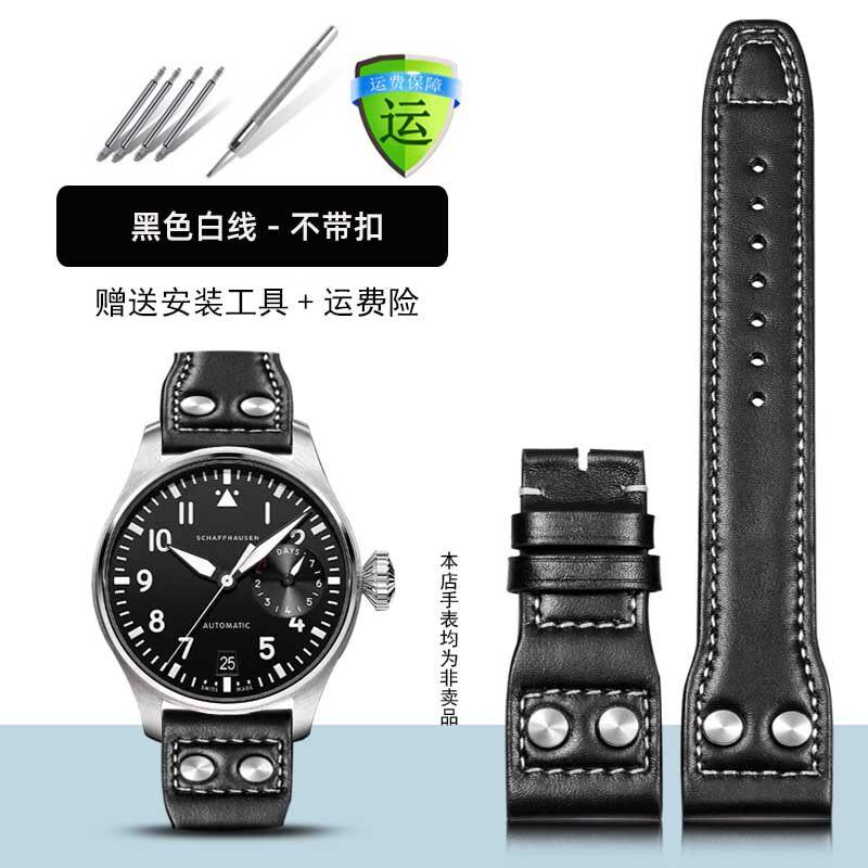 Für IWC Pilot Kleiner Prinz Mark 18 20 Bronze Spitfire Jäger Großes Fliegen Lederarmband Herren Portugiesisches Leder Uhrenkette 21 22mm