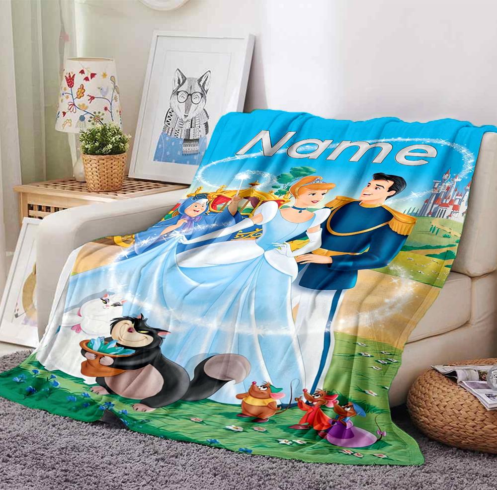 Custom Name Fairy Tale Flannel Blanket Throw Blanket Soft Warm Sofa Bed Decor Unique Gift