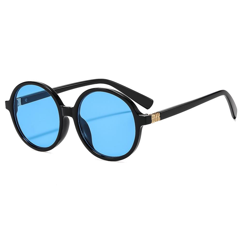 Korean Retro Round Frame Sunglasses for Women - High-End Street Style Glasses