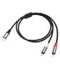 High-Fidelity USB-C To Dual RCA Audio Cable with 24Bit/96Khz Decoding