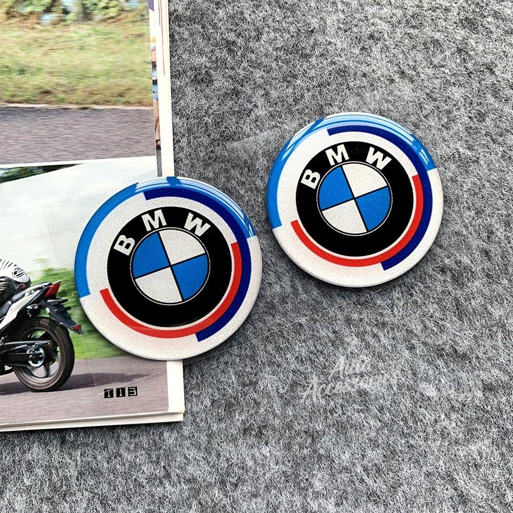 2pcs Car Badge 3D Stickers Soft Adhesive Multi-size Optional Motorcycle Waterproof Decals For BMW 50th Anniversary X1 X3 X5 X7 ydbn48