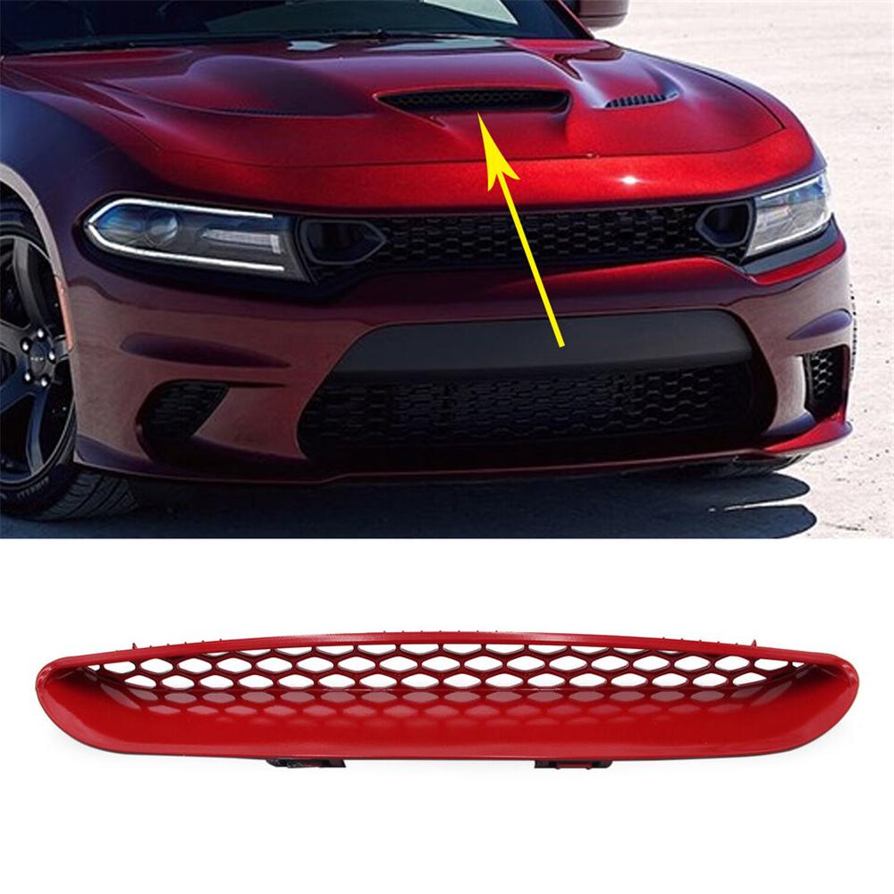 Red Hood Bezel Center Grid Grille Trim For 2015-20 Dodge Charger SRT 68202462AD