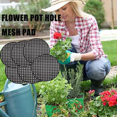 50PCS Flower Pot Hole Mesh Pad Bottom Mat Breathable Drainage Gasket Net