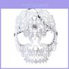 Exquisite Fashion Metal Laser Cut Skull Shield Mask For Men And Women