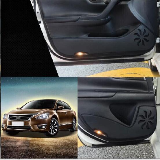 For Nissan Altima 2013-2018 Black Leather Car Inner Door Anti-Kick Cover Trim PU