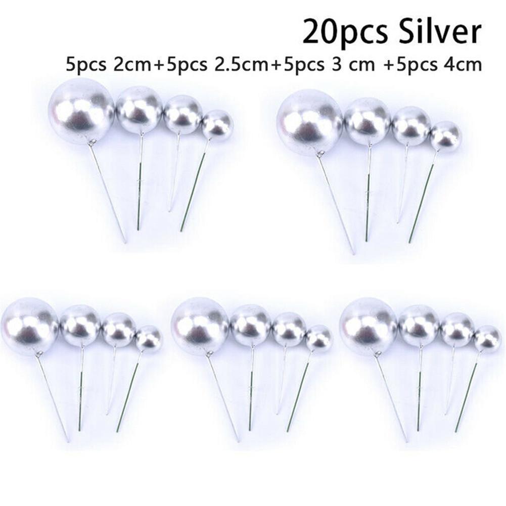 20pcs Cake-Toppers Ball Cake Topper Ball Decor Birthday Party Christmas