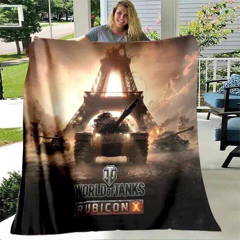 War Tank Flannel Throw Blanket Printed Military Weapons Blanket Bed Sofa Travel Hiking Picnic Blankets for Boys Men Adult Gifts