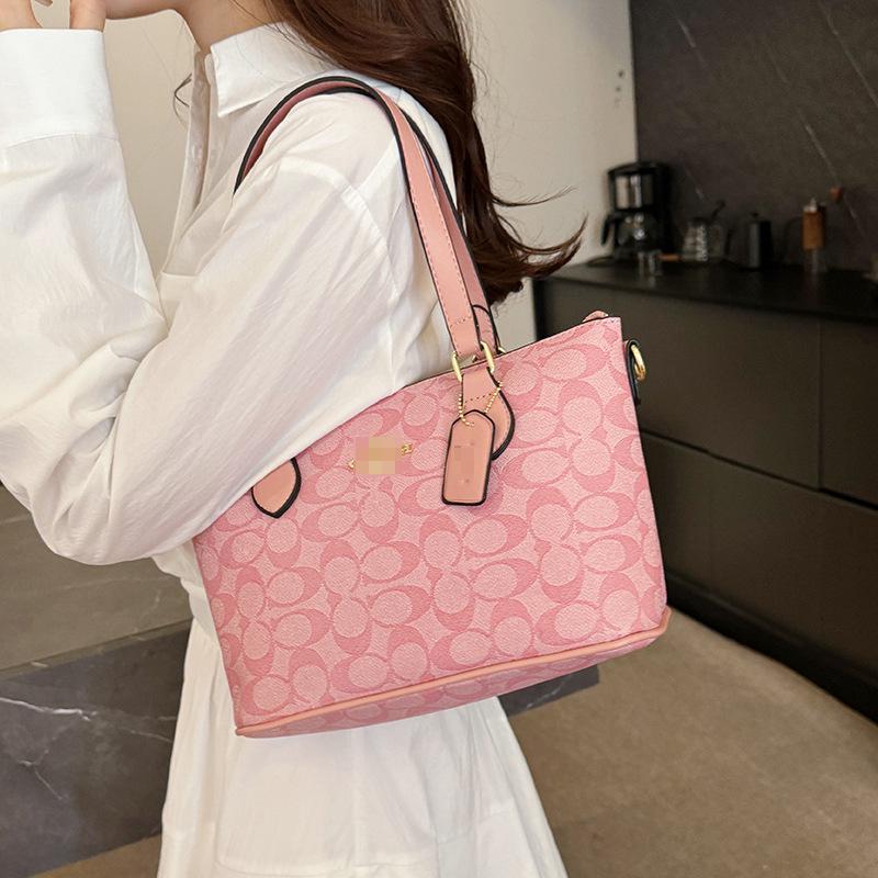 Dámská klasická taška tote a crossbody s květinovým potiskem a velkou kapacitou