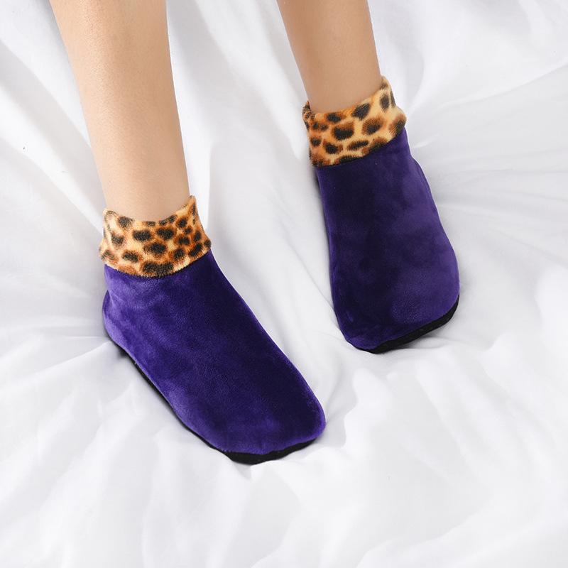 

Женские утолщенные нескользящие домашние носки Plus Velvet – теплые бахилы средней высоты для осени и зимы. Women s One Size 35-40 фиолетовый