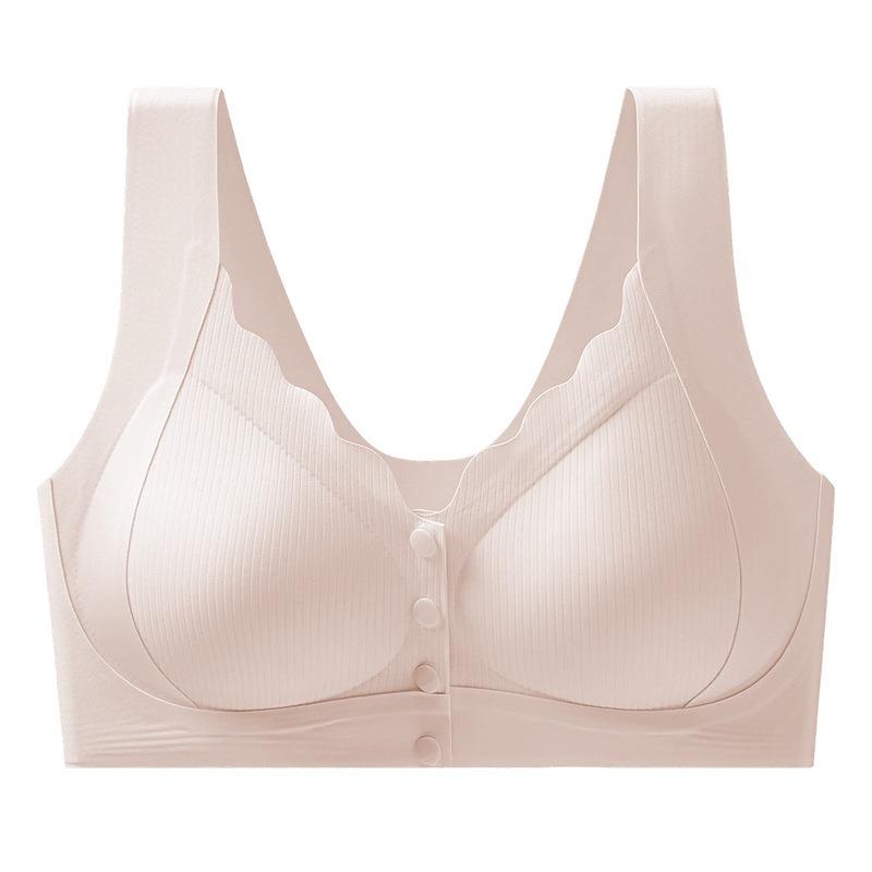 Plus Size Mom Bra Front Closure Wirefree Breathable Comfortable Push Up Bra