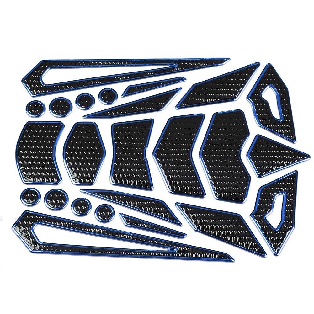 Universal Motorcycle Gas Fuel Oil Tank Pad Stickers Protector Tank Traction Pad(blue edge)