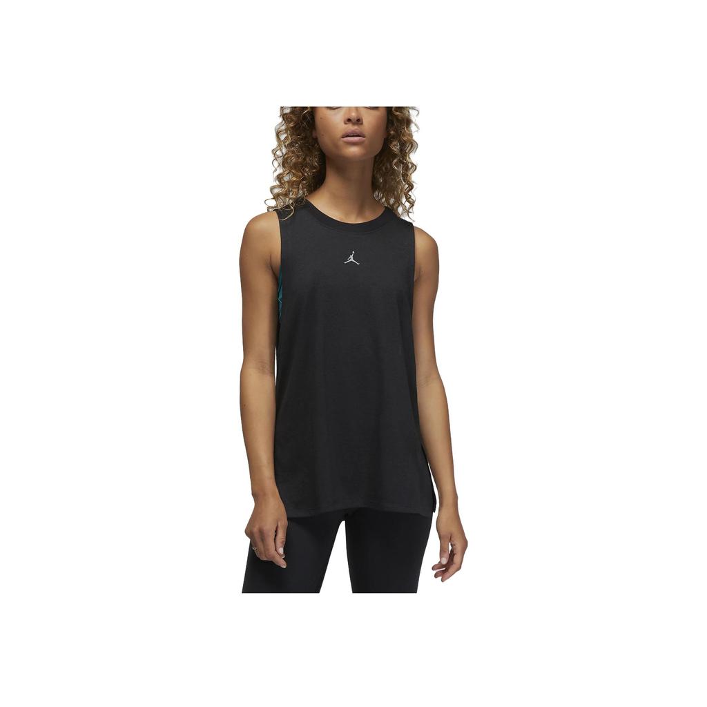 Jordan Solid Color Round Neck Fitted Sleeveless Tank Top Women Tops Black FB4630-010