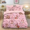 Strawberry Girl Bedding Set for Adult Kids,Cute red strawberry doll Duvet Cover Set with Pillowcases 50x75cm Multiple sizes
