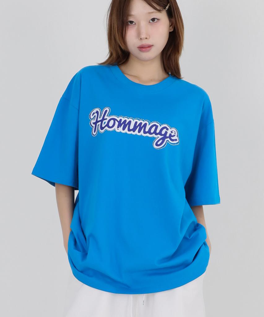 RAW LAB Hommage Beaded Short Sleeve T-Shirt - Blue